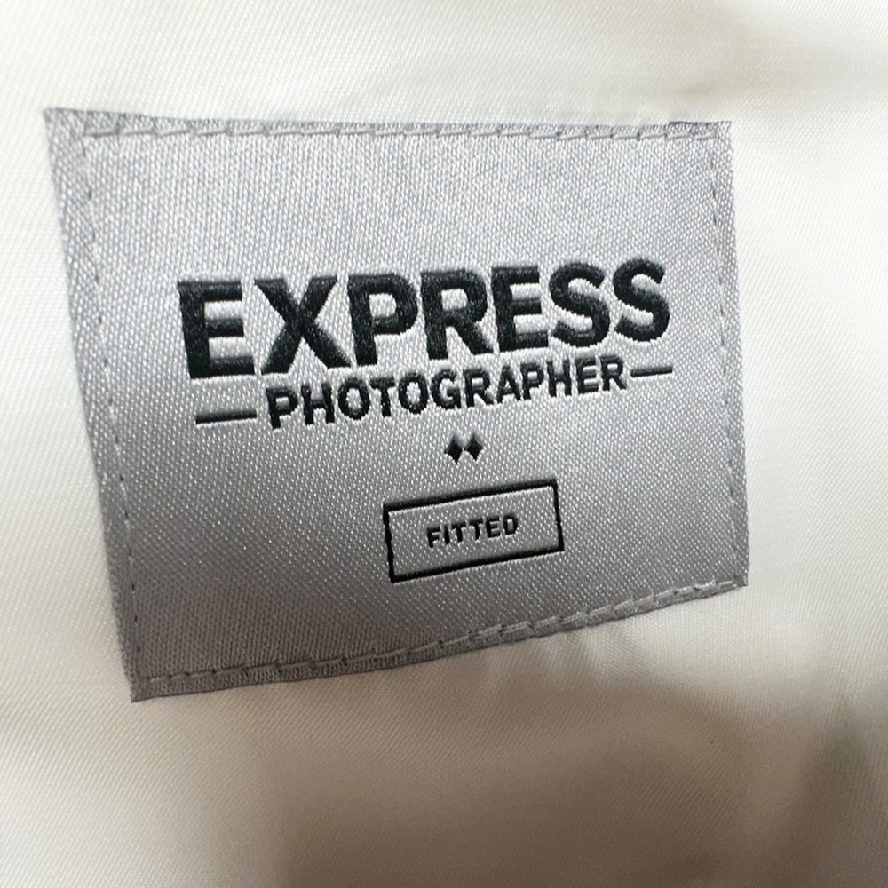 NEW ~ EXPRESS Men’s White Linen Blend Photographer Fitted Suit Jacket ~ Size 36R - Picture 5 of 10